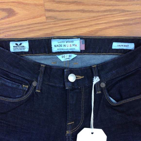 Lucky Brand Lolita Boot Cut Dark Wash Denim Blue Jeans Size 00 New With Tags - Picture 7 of 10